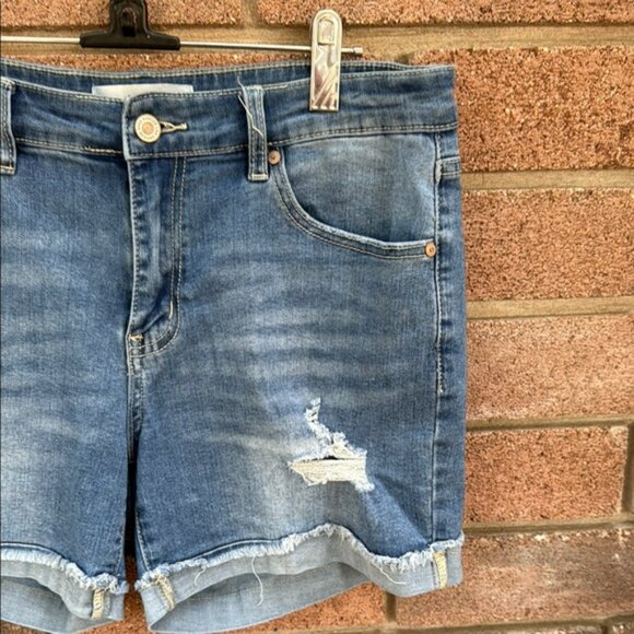 KanCan Blue Distressed Jean Shorts Relaxed Fit - Picture 3 of 9